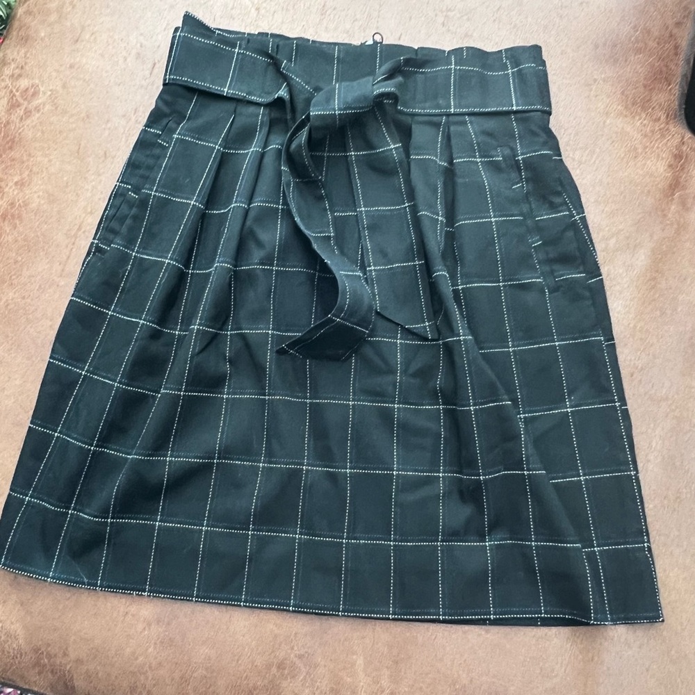 Elegant Black Checkered Skirt